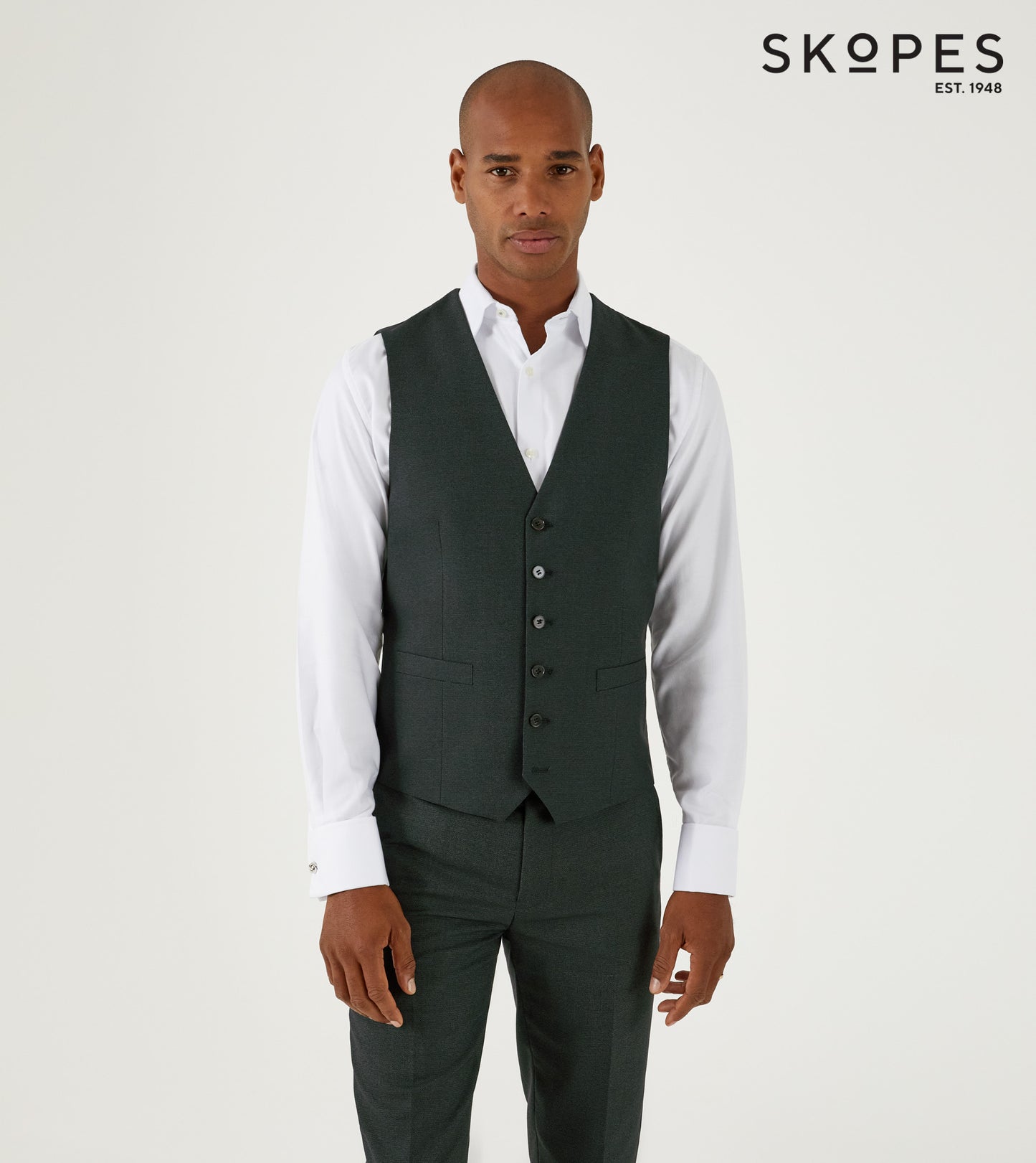 BIG MENS - Harcourt Dark Green Suit - Waistcoat