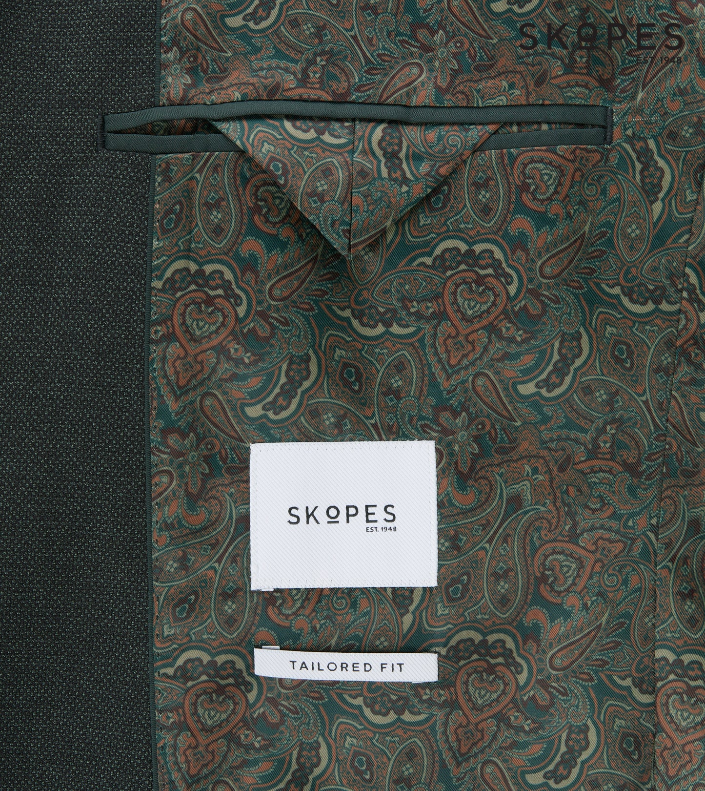 Dark Green 3 Piece Tailored Fit Suit - Jacket