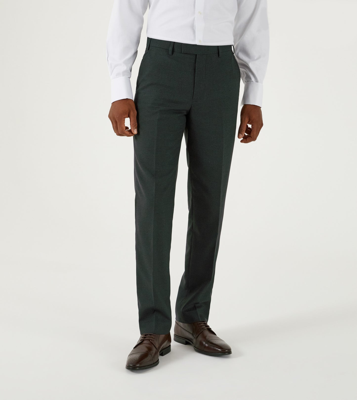 Dark Green 3 Piece Tailored Fit Suit - Trousers