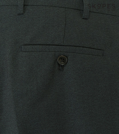 Dark Green 3 Piece Tailored Fit Suit - Trousers