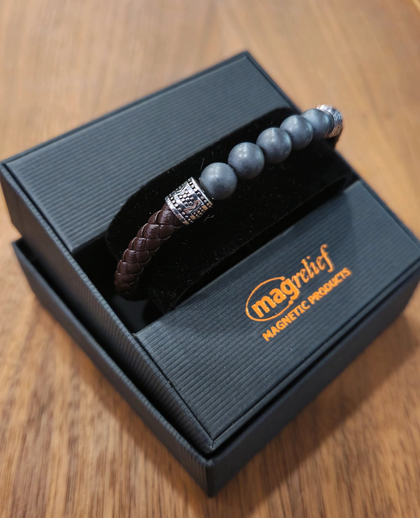 MagRelief - Leather Bracelet - Brown MR012