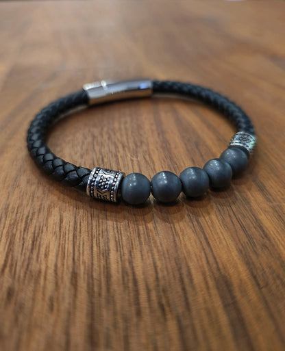MagRelief - Leather Bracelet - Black MR014