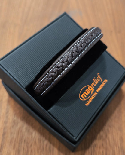 MagRelief - Leather Bracelet - Brown MR029