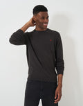 Organic Cotton Crew Neck Jumper in Charcoal