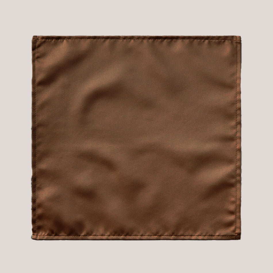 Plain Satin Hankie - Mid Brown