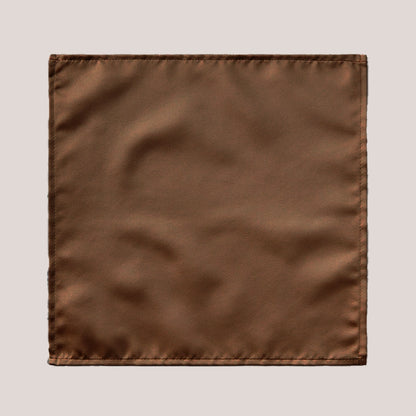 Plain Satin Hankie - Mid Brown