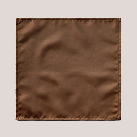 Plain Satin Hankie - Mid Brown