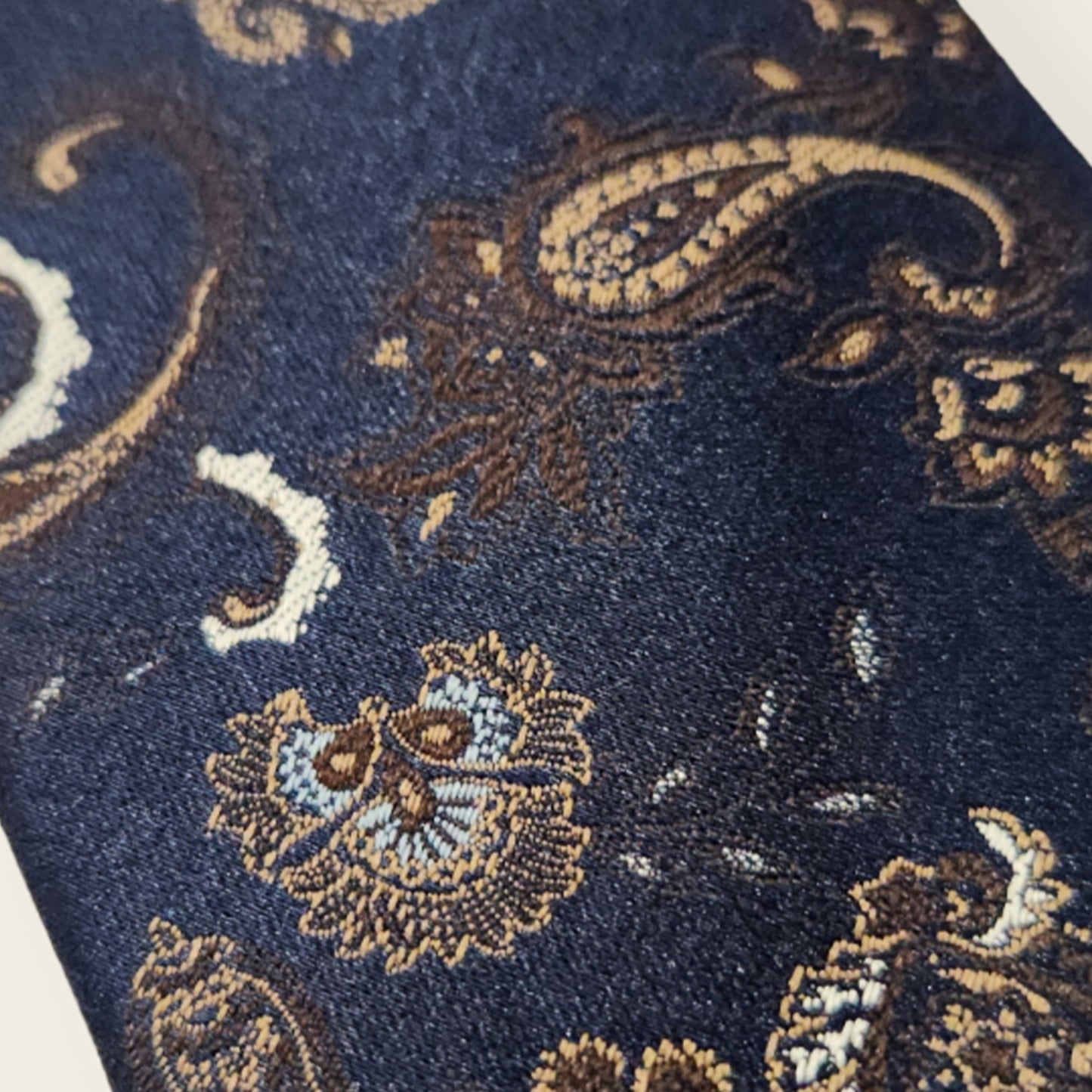 Tie and Hankie Set - Paisley Navy and Brown I172623
