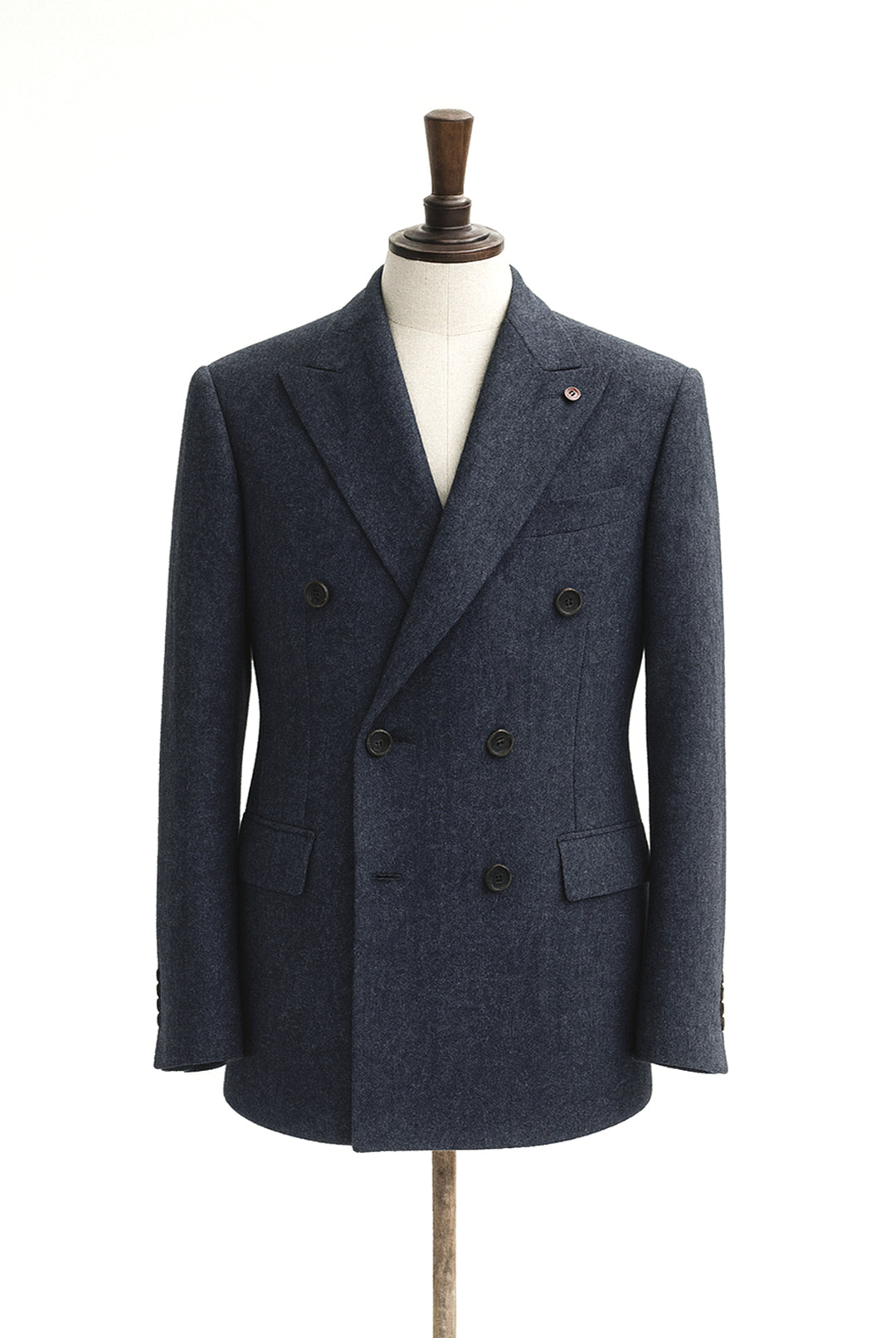 Navy Flannel Double-Breasted Suit 2-Piece