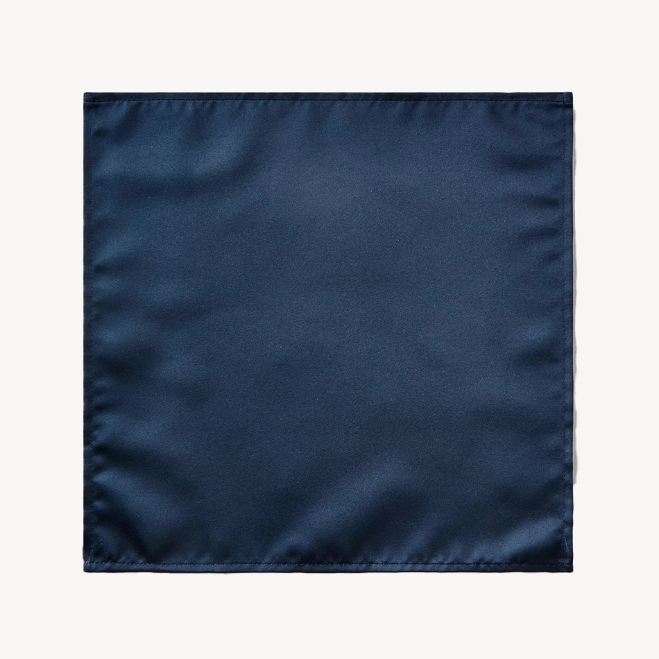 Plain Satin Hankie - Navy