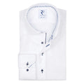 2-Ply Organic Cotton Shirts - White - Blue Buttons