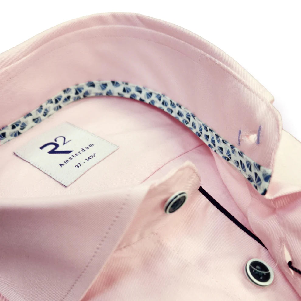 2-Ply Organic Cotton Shirts - Pink - Blue Buttons