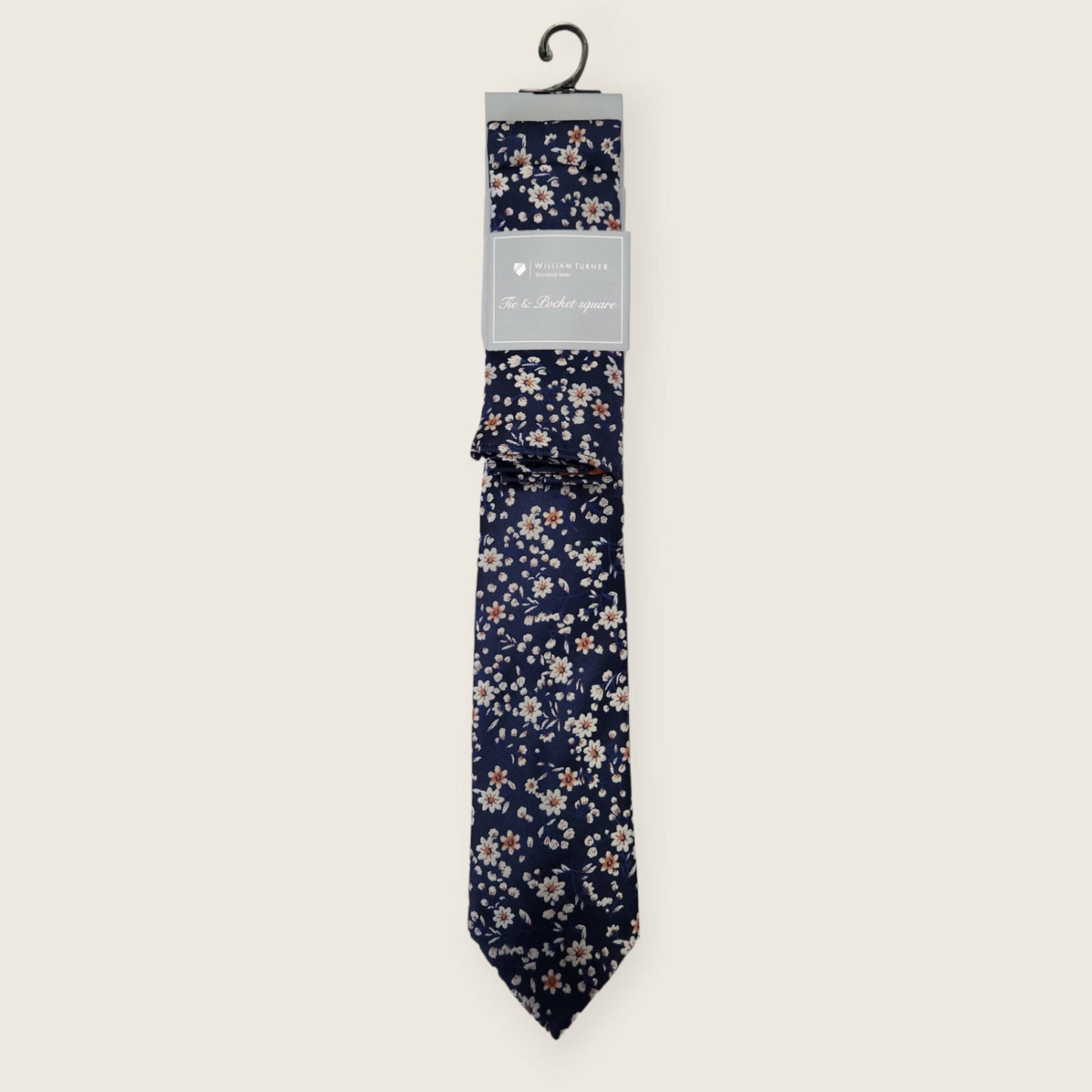 Tie and Hankie Set - Floral Navy I138499