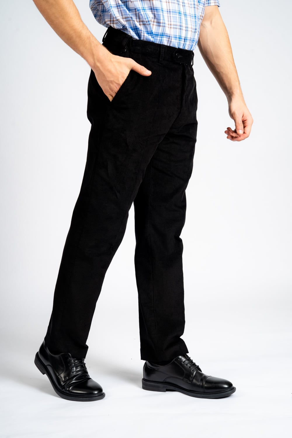Expand -A- Band Cord Trouser - Black King Sizes