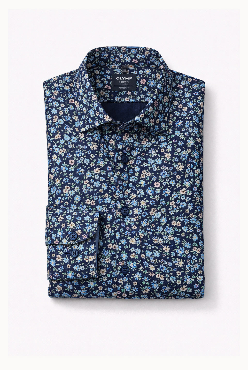OLYMP Luxor Modern Fit Shirt – Marine Floral | Style 12701418