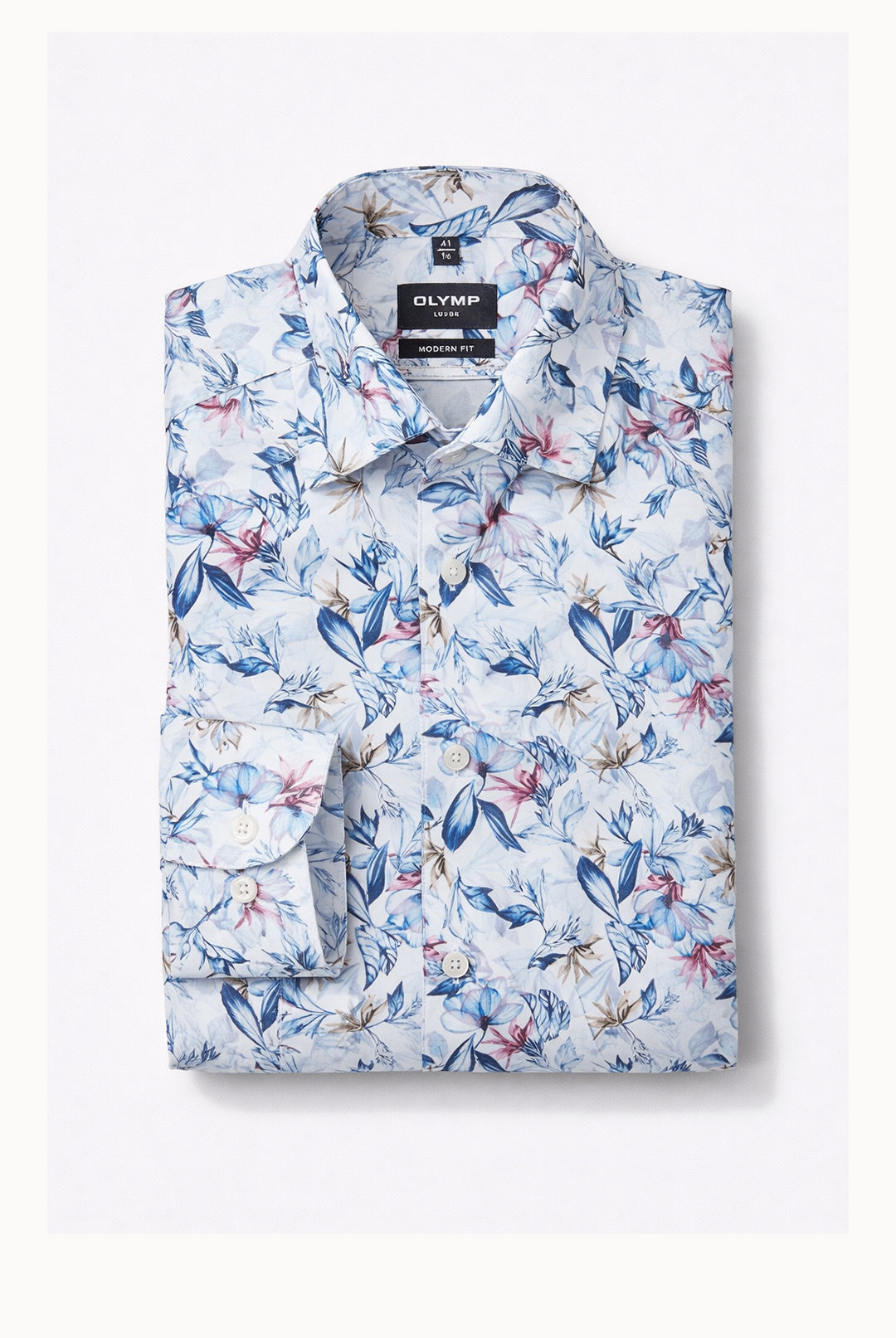 OLYMP Luxor Modern Fit Shirt – Marine Floral | Style 12341418