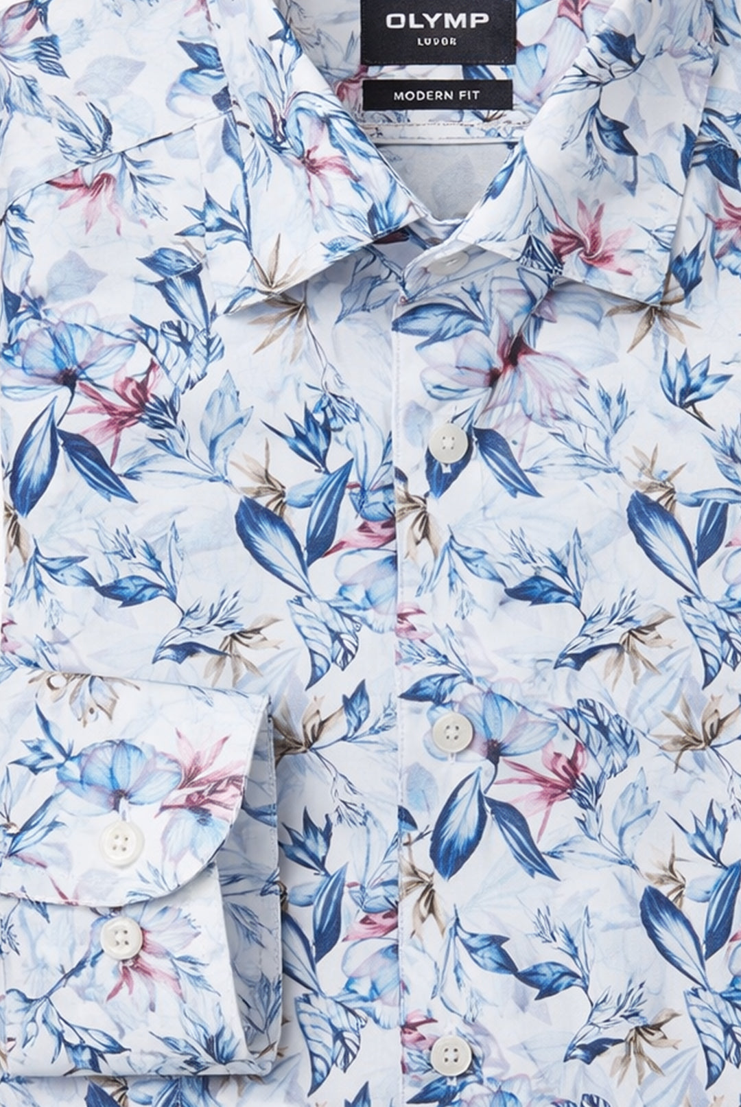 OLYMP Luxor Modern Fit Shirt – Marine Floral | Style 12341418
