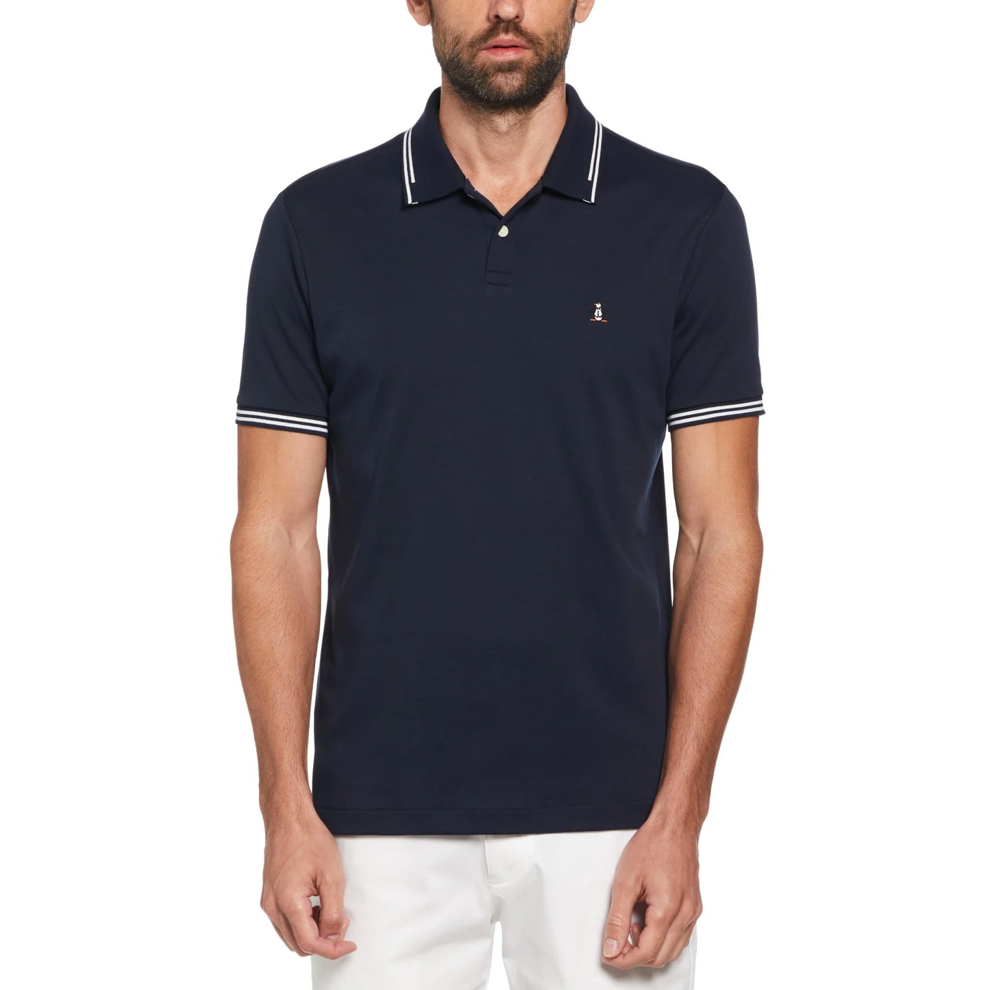 ICONS ORGANIC COTTON TIPPED POLO SHIRT - Dark Sapphire