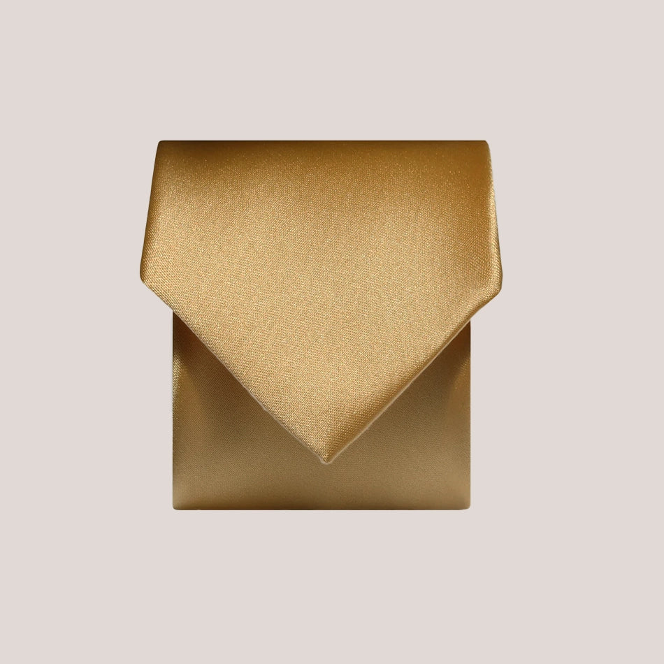 Plain Satin Tie - Old Gold
