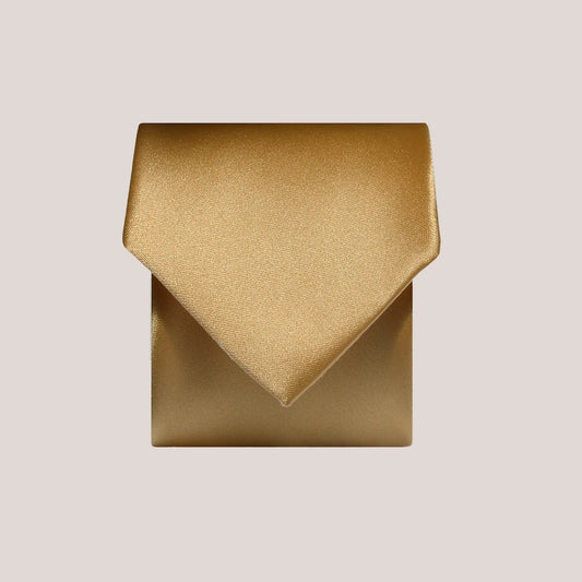 Plain Satin Tie - Old Gold