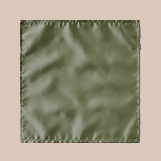 Plain Satin Hankie - Olive
