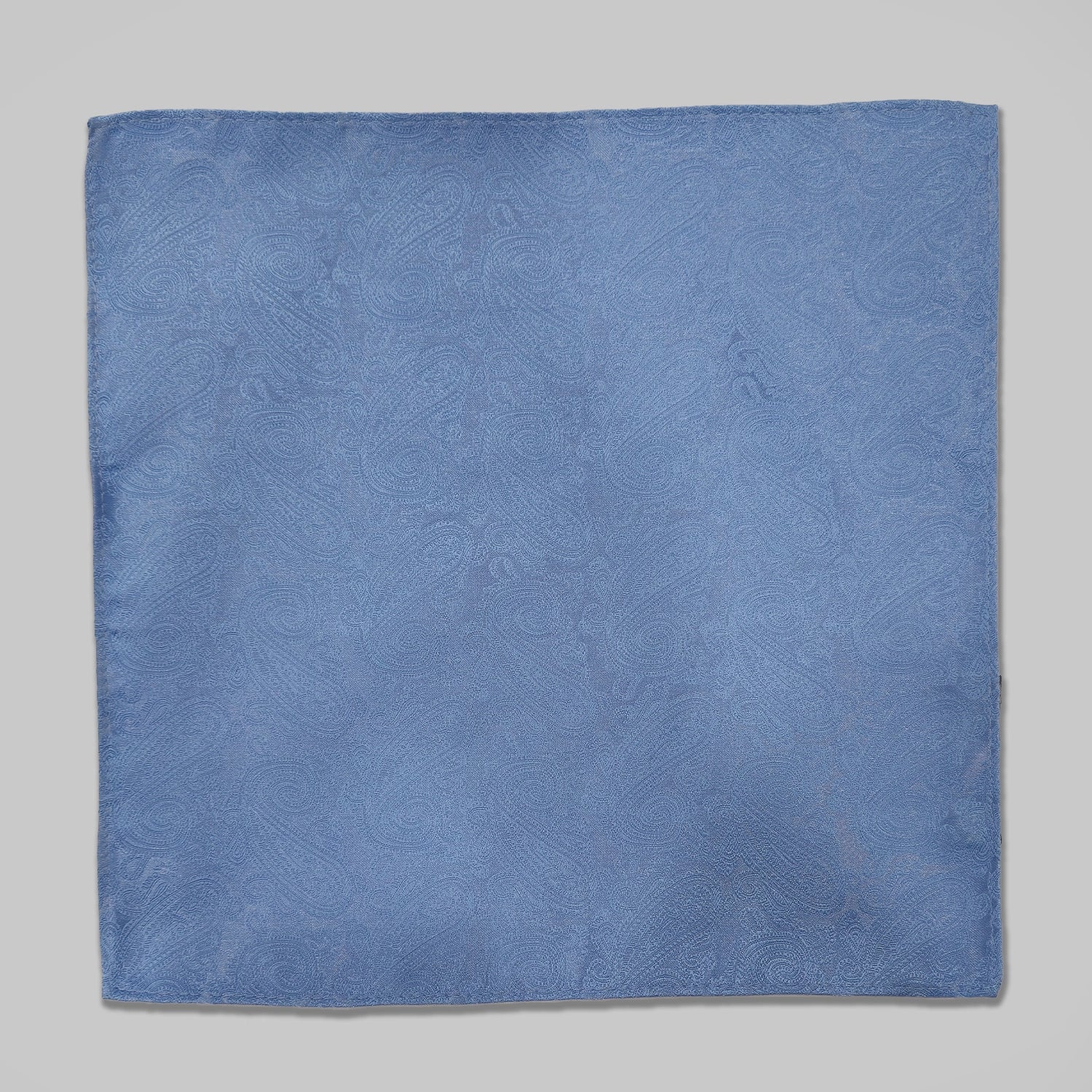 Paisley Print Tie and Hankie Set - Baby Blue