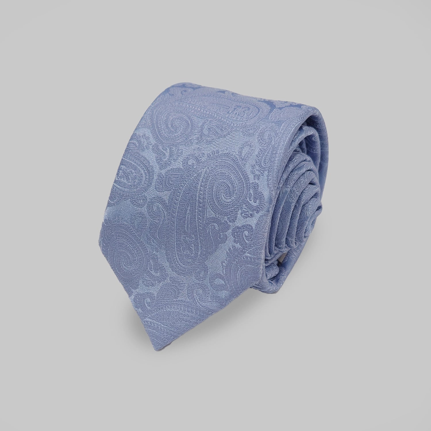 Paisley Print Tie and Hankie Set - Cornflower