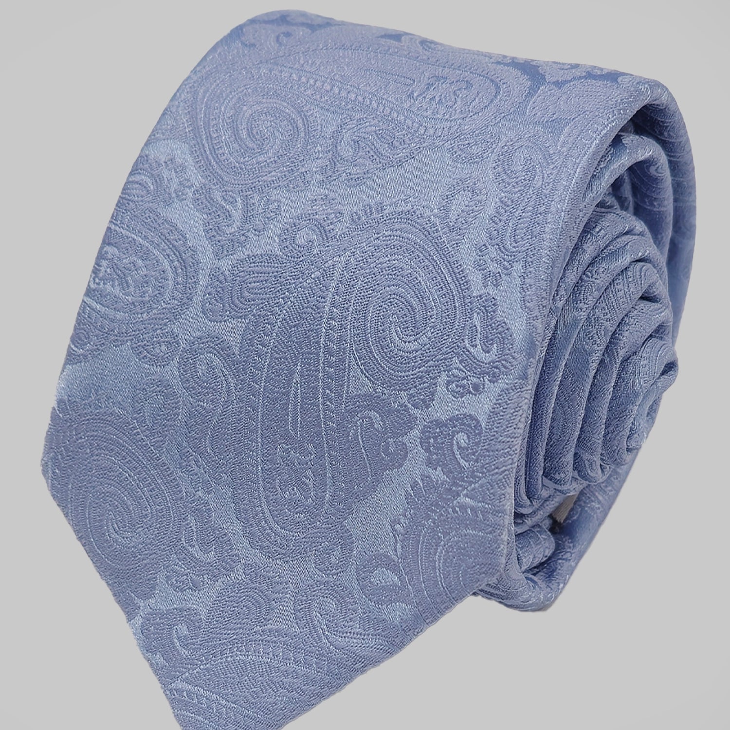 Paisley Print Tie and Hankie Set - Cornflower