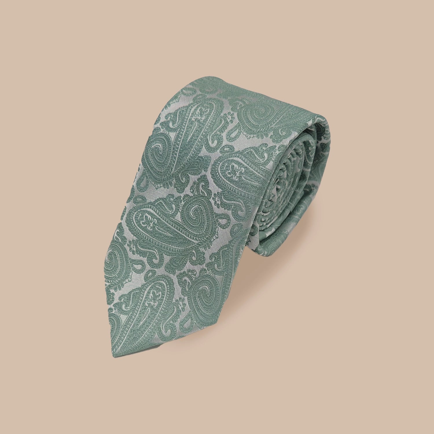 Paisley Print Tie and Hankie Set - Elderflower