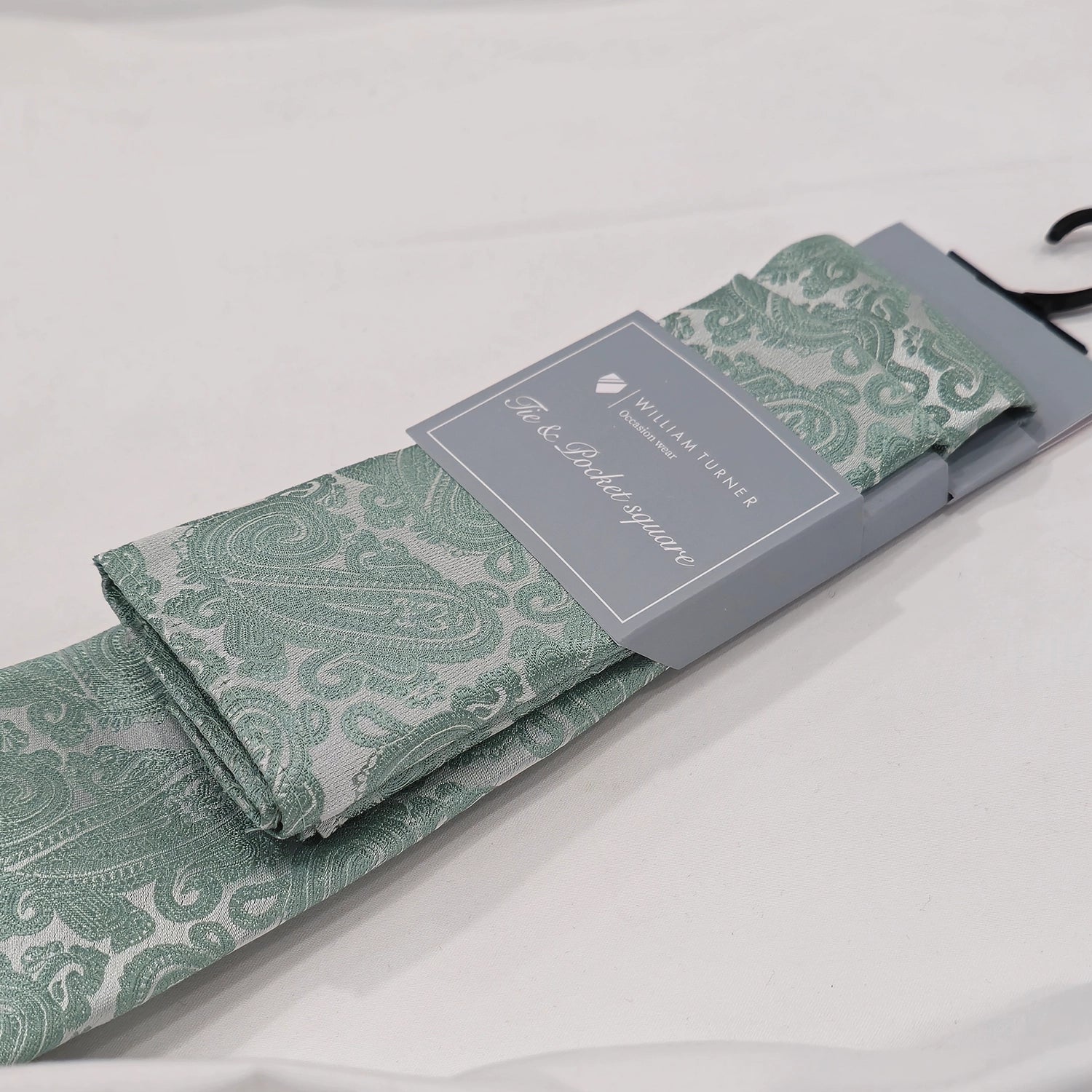 Paisley Print Tie and Hankie Set - Elderflower