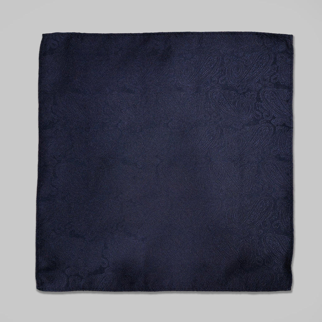 Paisley Print Tie and Hankie Set - Navy