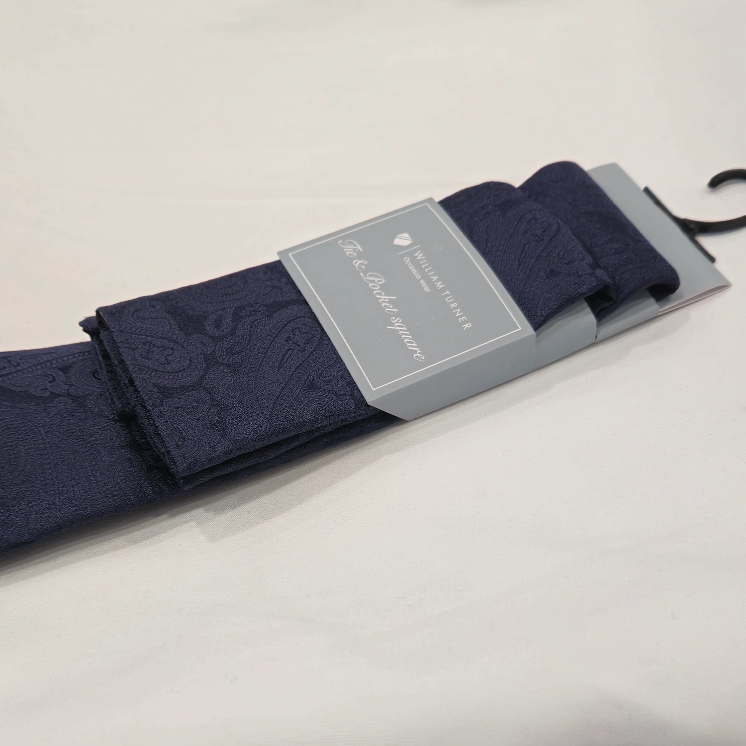 Paisley Print Tie and Hankie Set - Navy