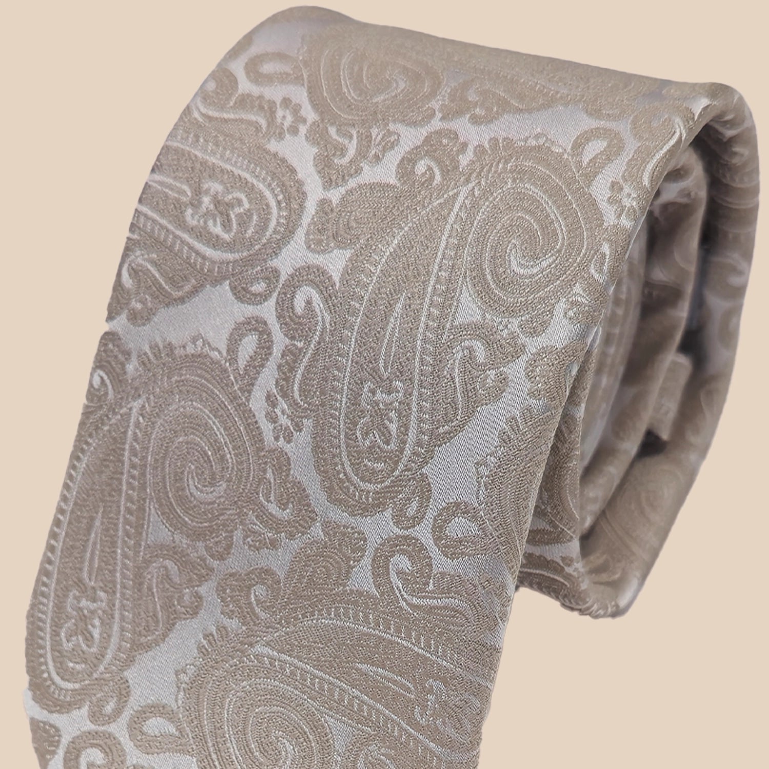 Paisley Print Tie and Hankie Set - Cava