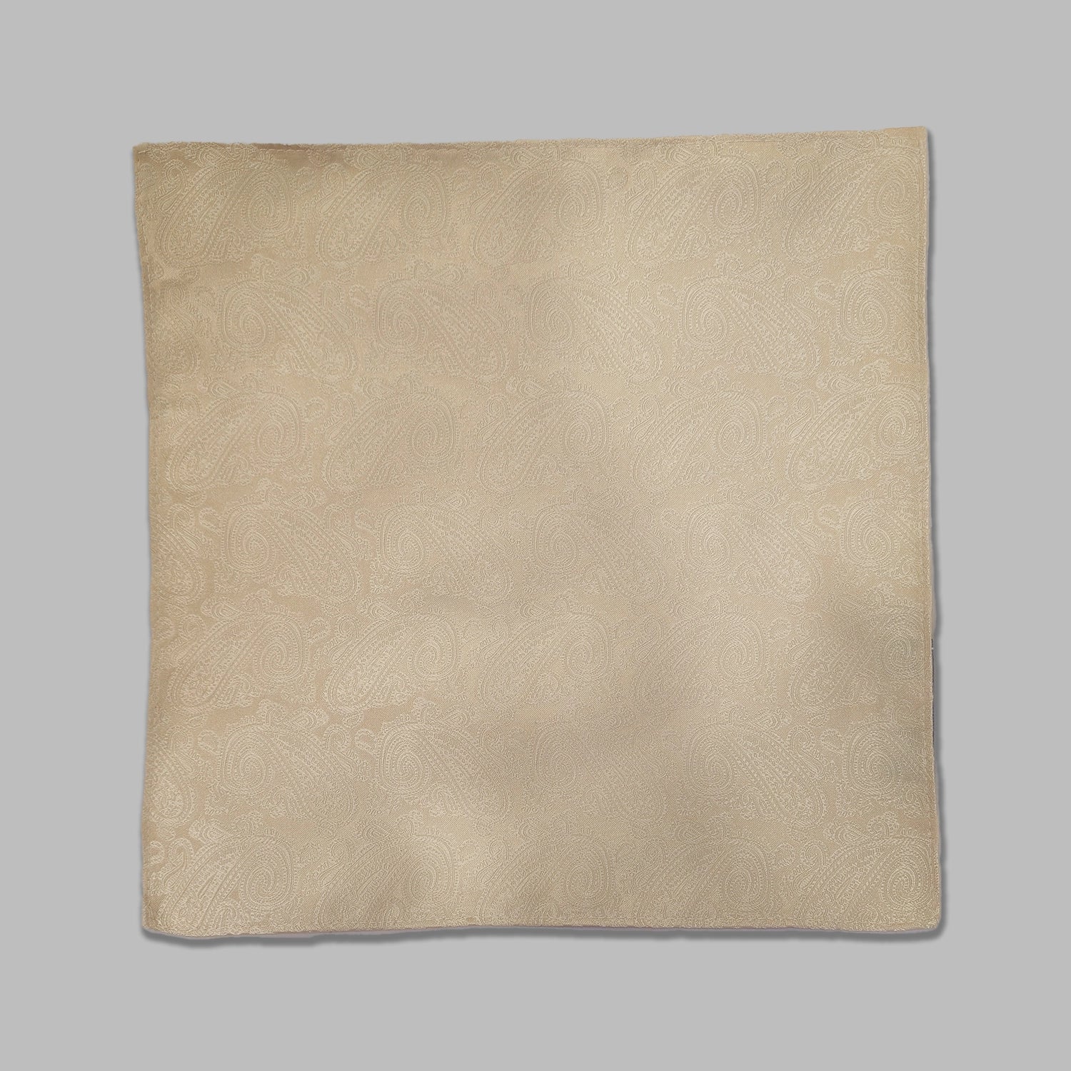 Paisley Print Tie and Hankie Set - Pale Gold