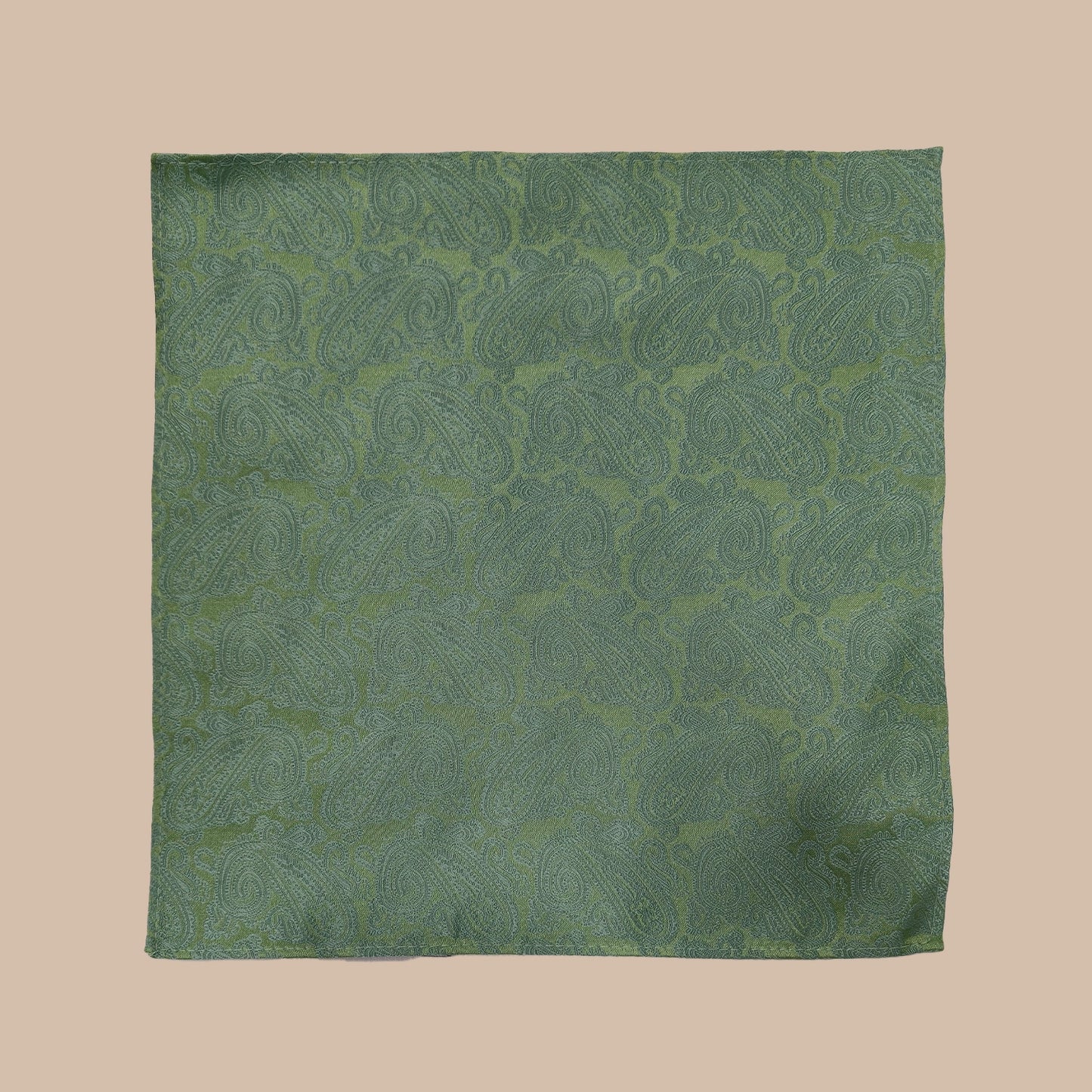 Paisley Print Tie and Hankie Set - Sage