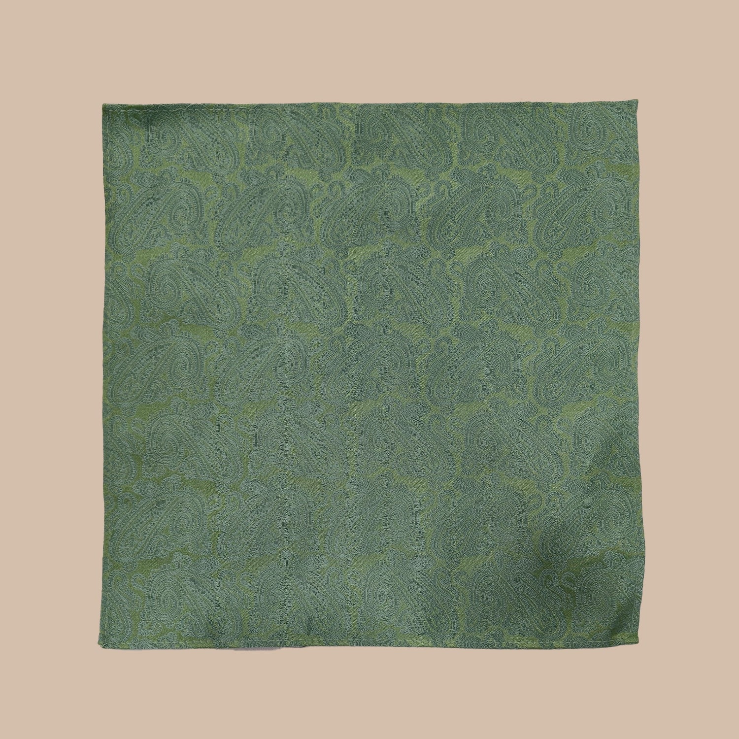 Paisley Print Tie and Hankie Set - Sage