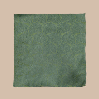 Paisley Print Tie and Hankie Set - Sage