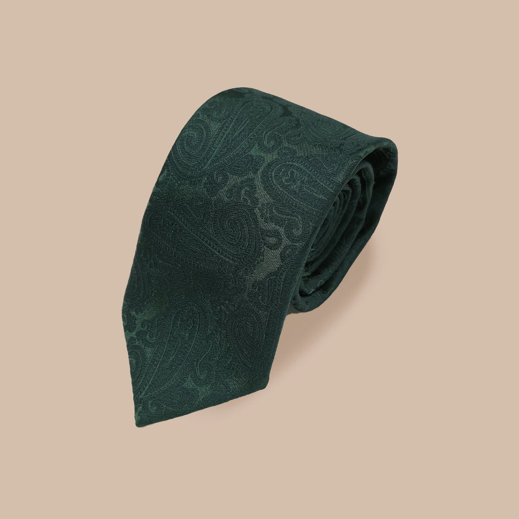 Paisley Print Tie and Hankie Set - Vermouth