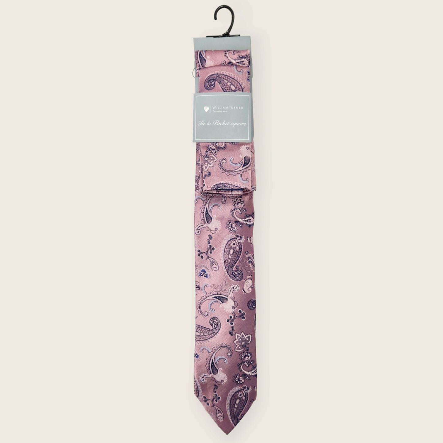 Tie and Hankie Set - Paisley Pink I138495