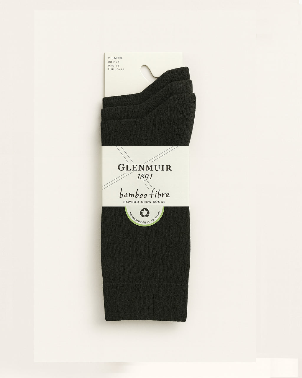 Mens Bamboo Classic Plain Socks 3-Pair - Black