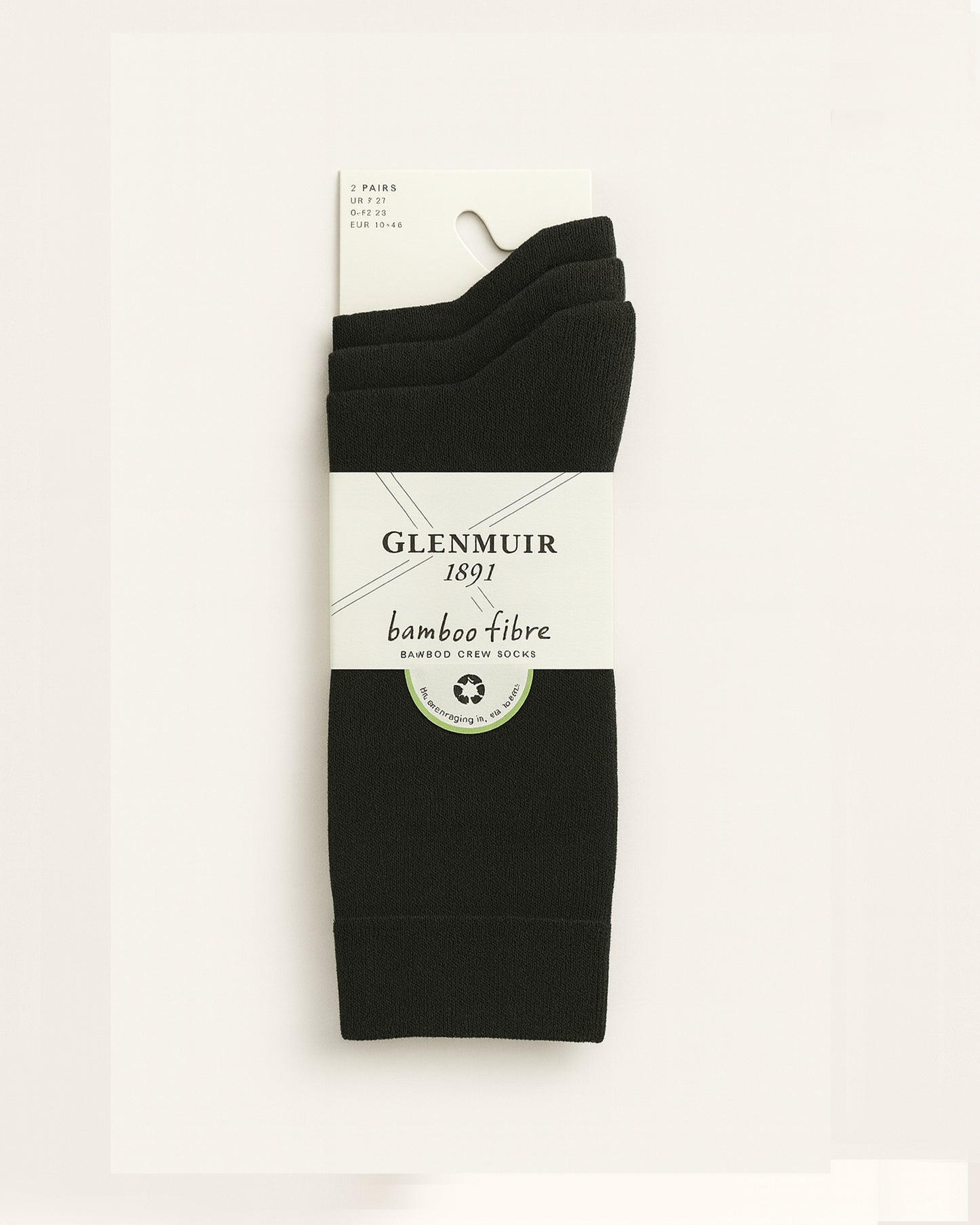 Mens Bamboo Classic Plain Socks 3-Pair - Black