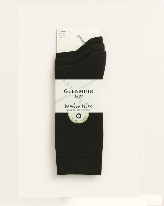Mens Bamboo Classic Plain Socks 3-Pair - Black