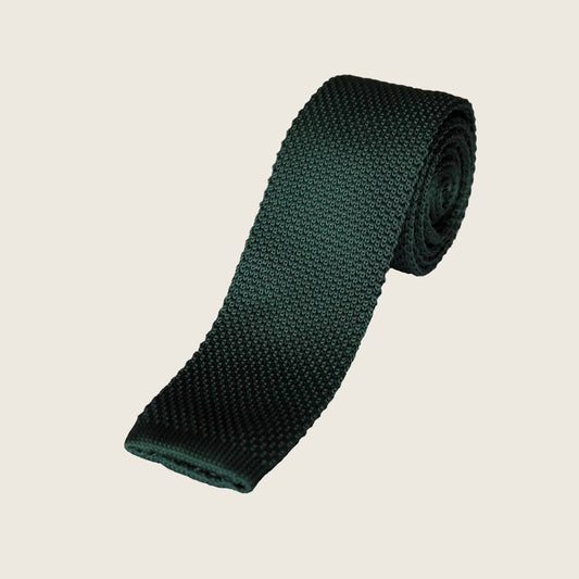 Knitted Tie - Dark Green
