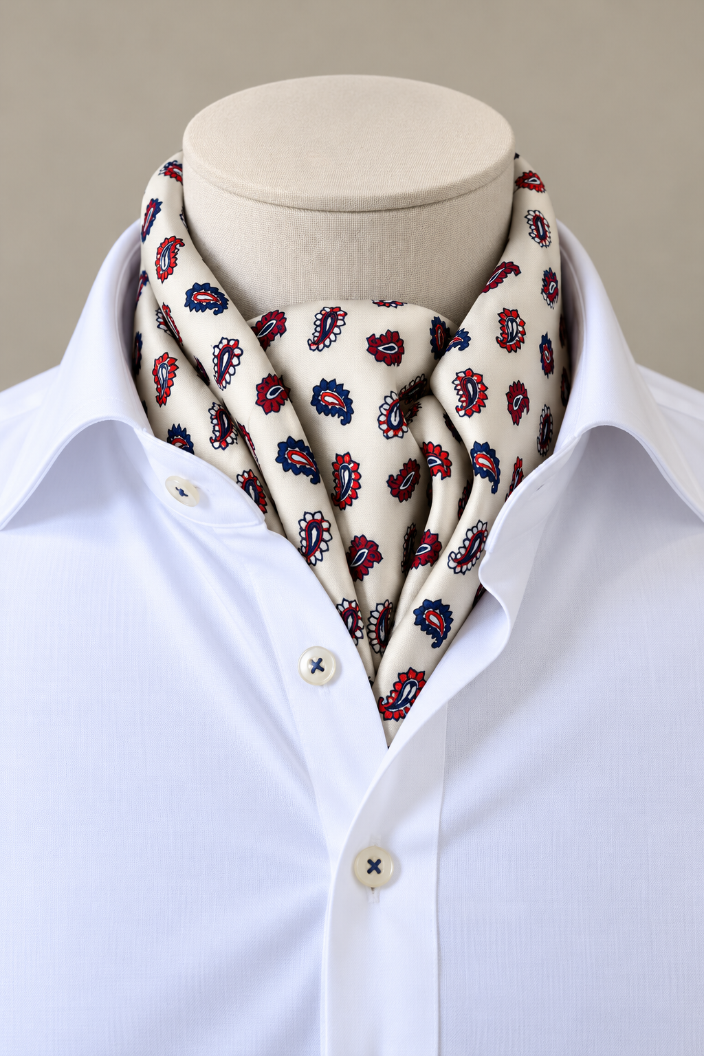 Tootal Paisley Silk Scarf - Ecru TV5947 | 063