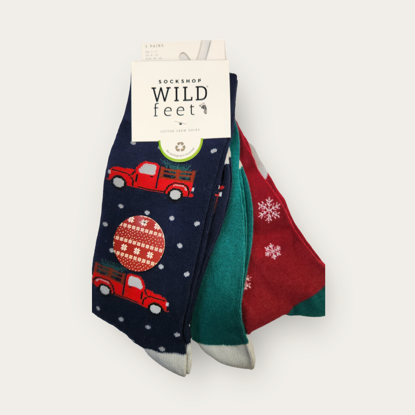 Wild-Feet Novelty Christmas Socks - Red Car