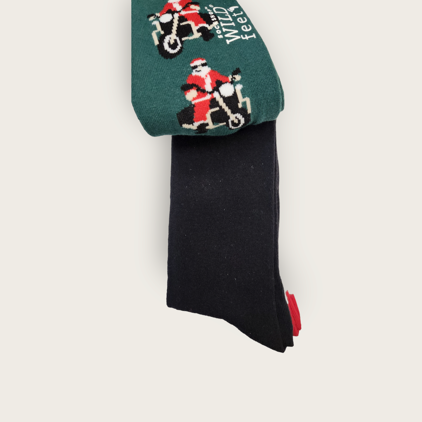 Wild-Feet Novelty Christmas Socks - Motor-Cycle Santa