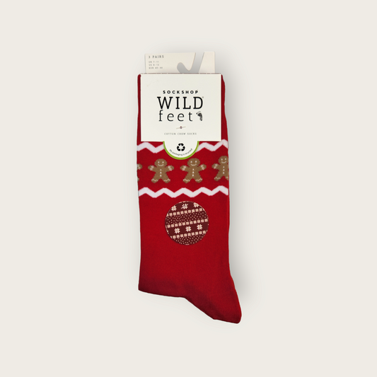 Wild-Feet Novelty Christmas Socks - Gingerbread Man