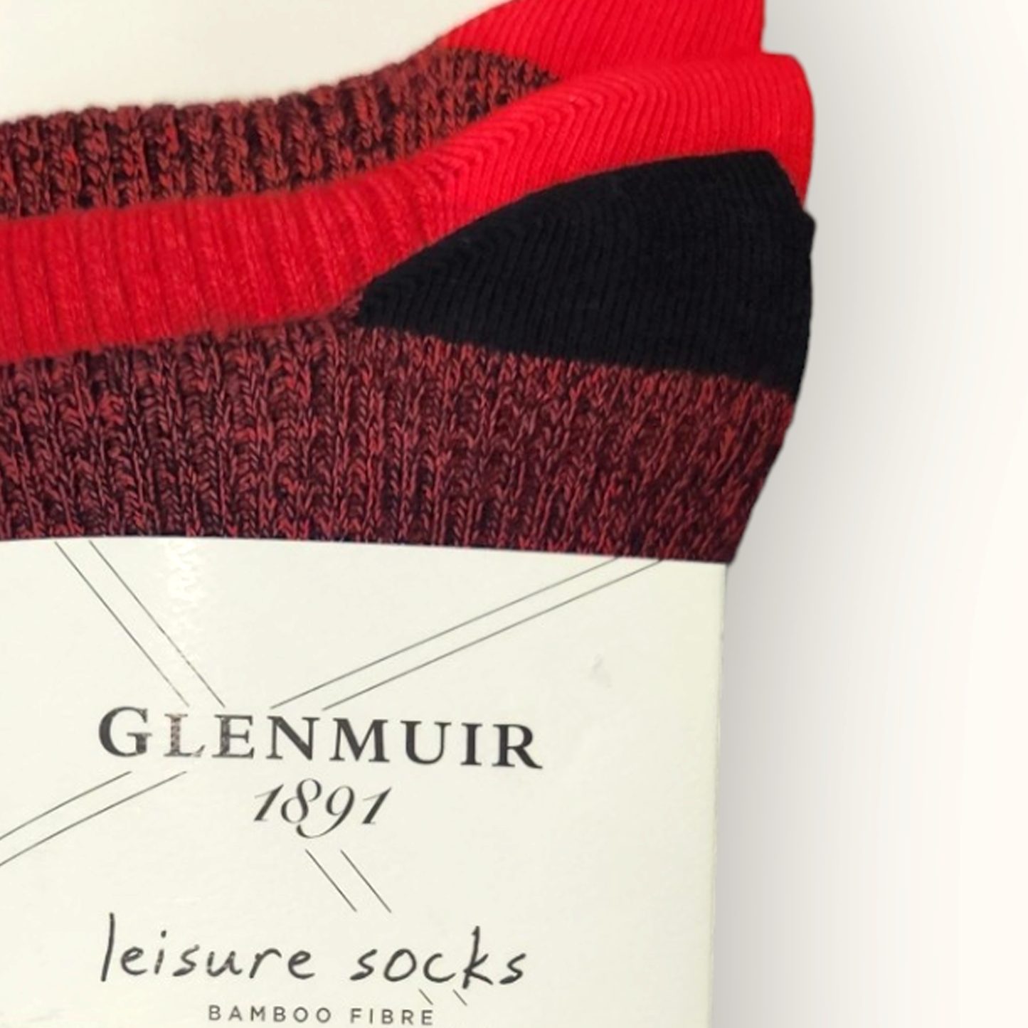Glenmuir Soft Bamboo 3 Pack Socks - Red