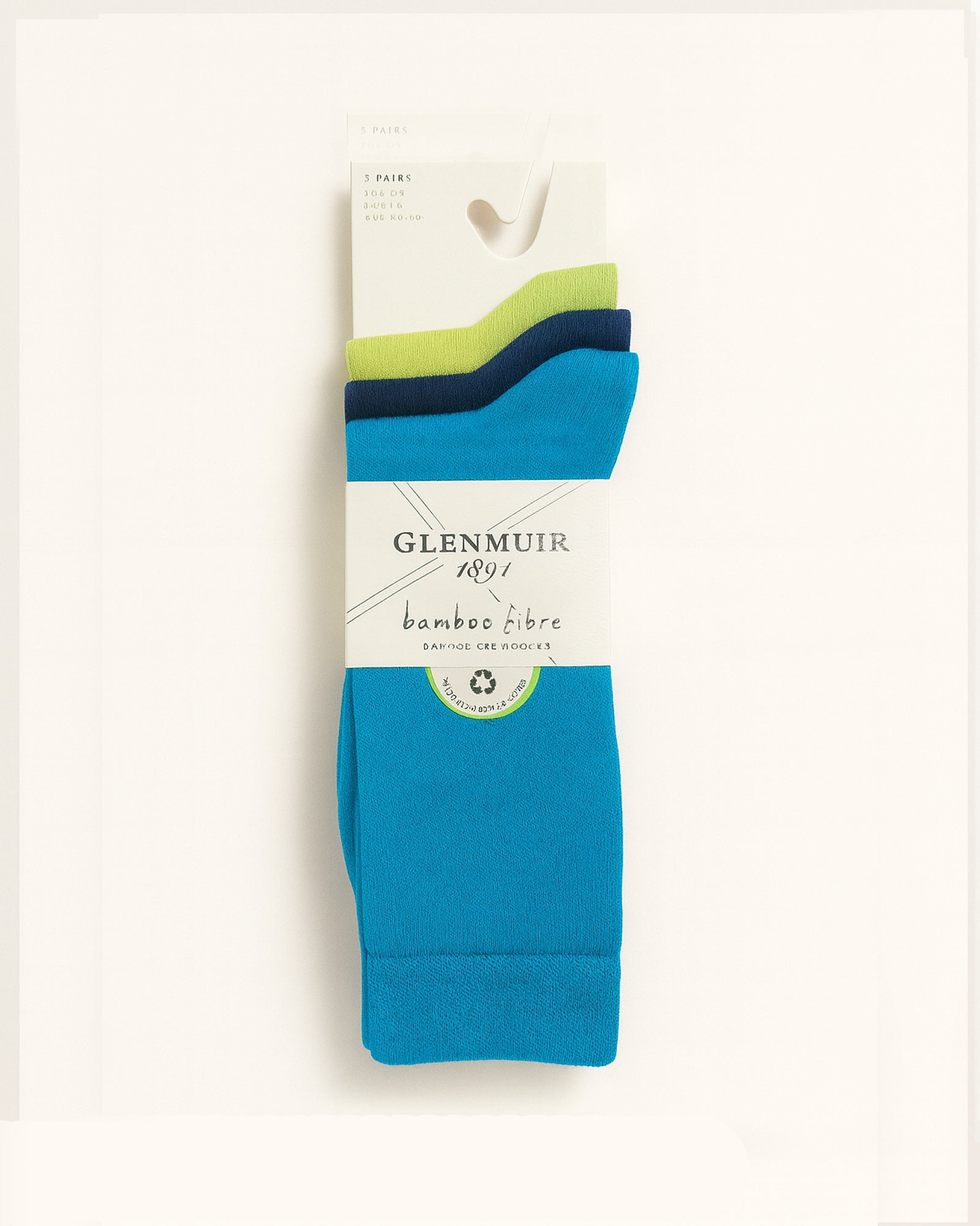 Men’s Classic Bamboo Plain Socks – Teal / Navy / Green