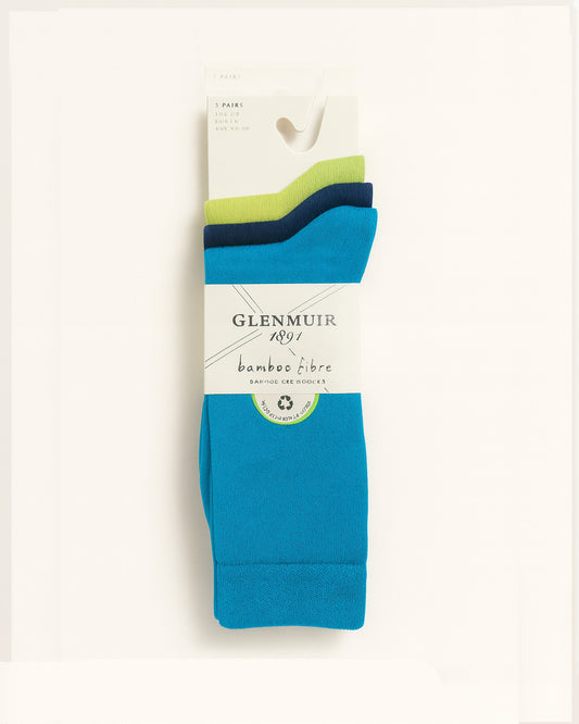 Men’s Classic Bamboo Plain Socks – Teal / Navy / Green